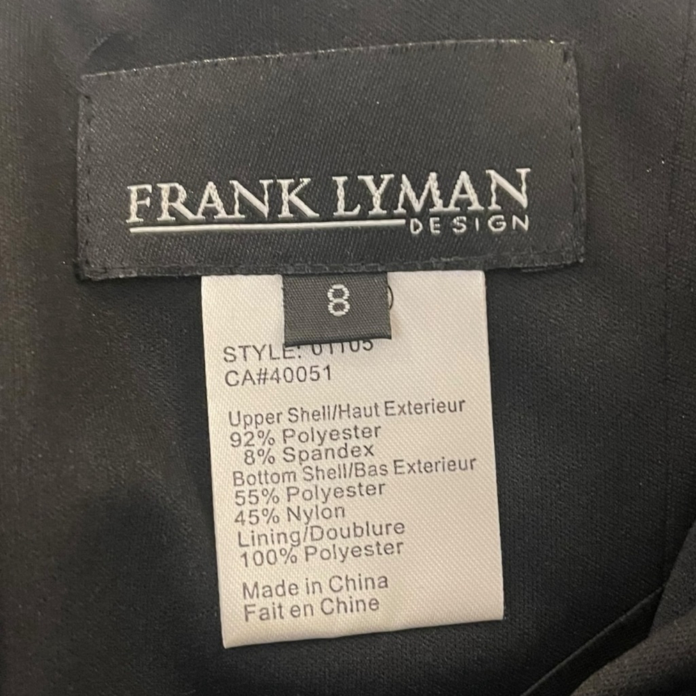 Frank Lyman Evening Cocktail Halter Colourblock Dress Black/White US 8 - Picture 15 of 15